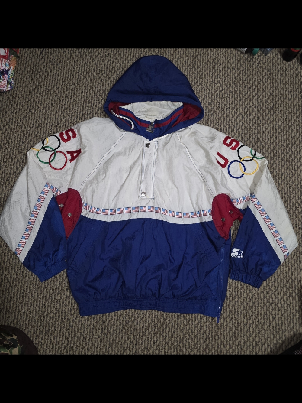 Vintage 1993 Starter USA Olympic Windbreaker Jacket